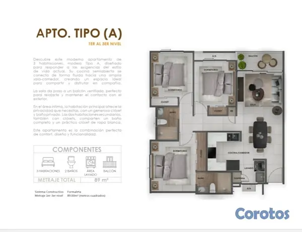 apartamentos - Res.Altos del Este, octubre 2027, apto tipo A, 1er 2