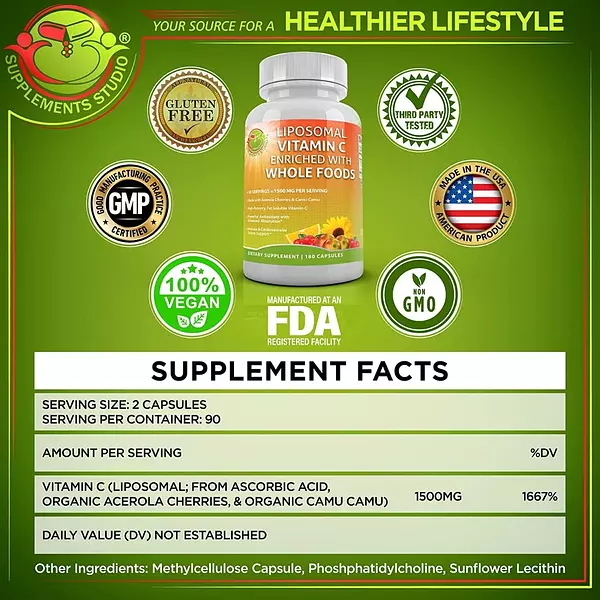 Salud y Equipamiento Médico - Vitamina C  180caps Supplements 2
