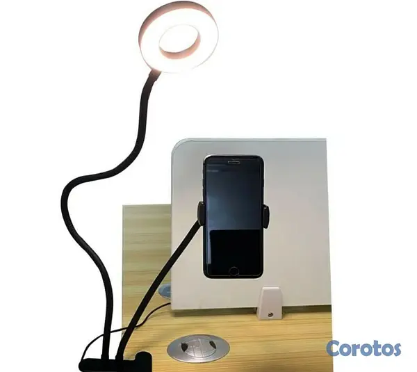 accesorios para electronica - Aro de luz  con soporte de celulares ajustable para mesa ideal para video y foto 3