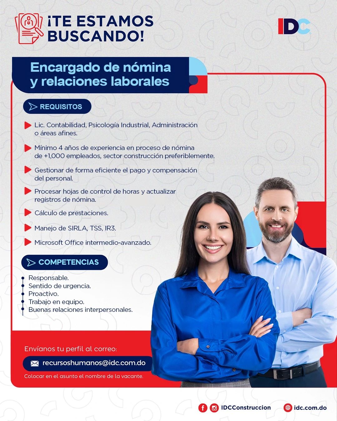 empleos disponibles - Encargado de Nomina y Relaciones Laborales