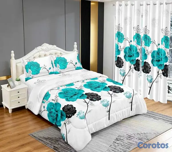 muebles y colchones - juego de colcha 5 piezas para cama de queen  9