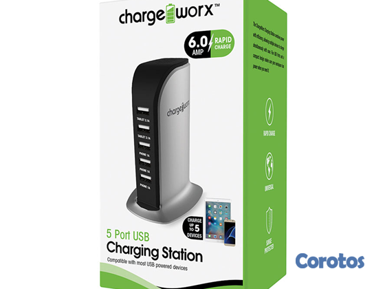 computadoras y laptops - CARGADOR USB DE 5 PUERTOS (6.0AMP) CHARGING STATION 2