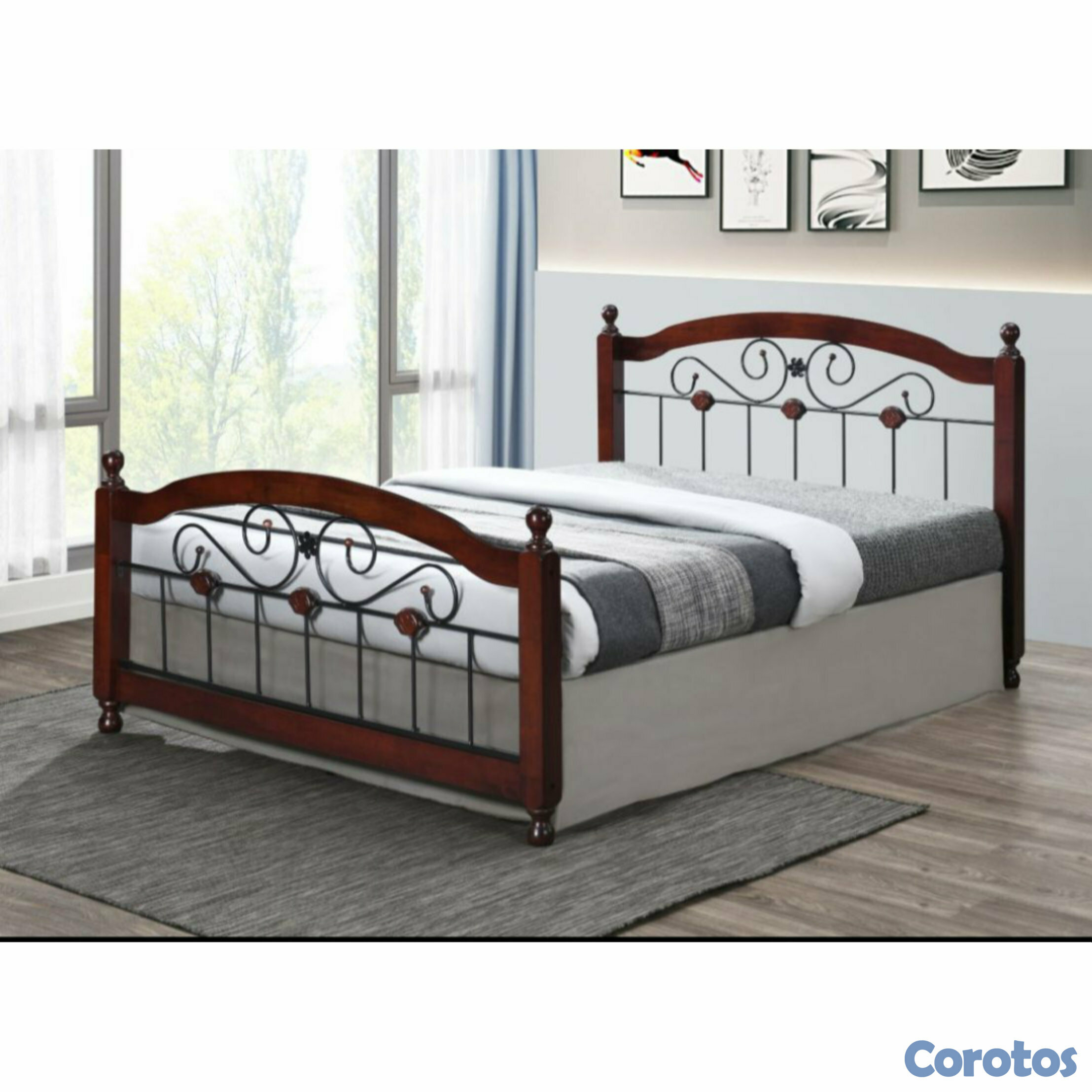 muebles y colchones - BASE PARA CAMA EN METAL FULL 54"X75" SIN COLCHON REF.13354