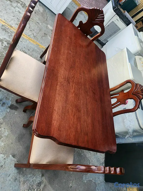 muebles y colchones - comedor 4 sillas acacia con sillas de caoba 2