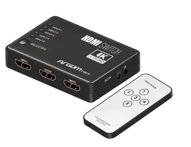 otros electronicos - Switch y Splitter HDMI de 5 puertos 2 funcion en 1 ARGOM ARG-AV-5125