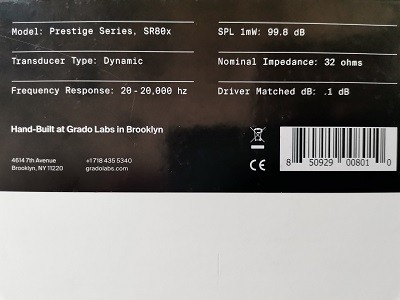 camaras y audio - GRADO SR80x Prestige Series Audífonos estéreo abiertos con cable caja original 9
