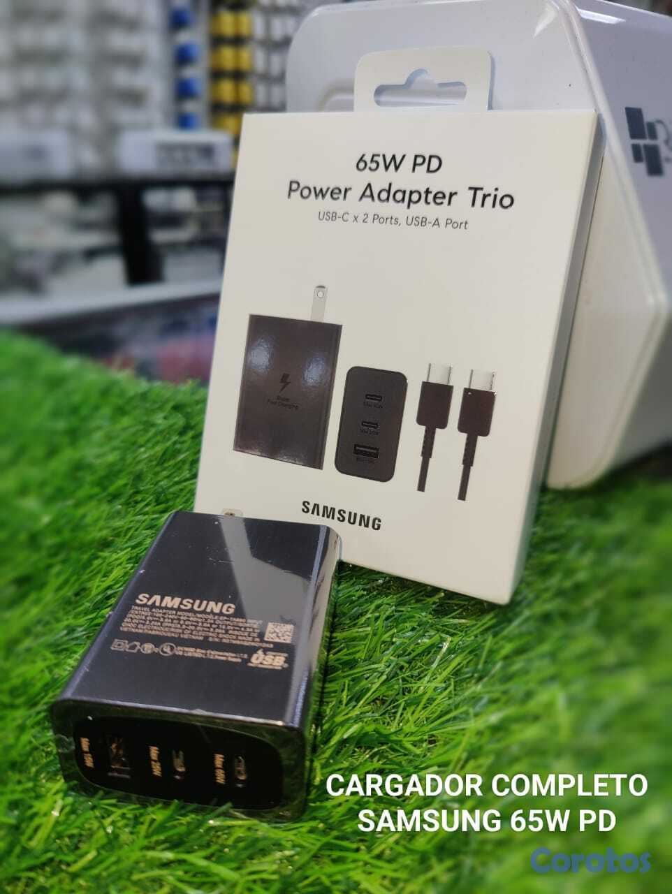 celulares y tabletas - cargador Samsung de 65W con 3 entrada original 