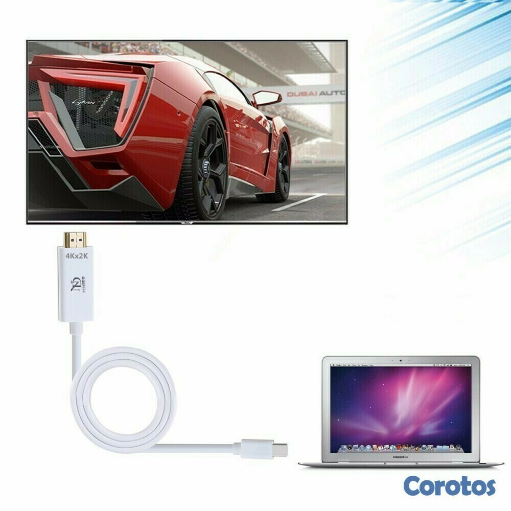 accesorios para electronica - Cable adaptador de mini DisplayPort macho a HDMI macho 3