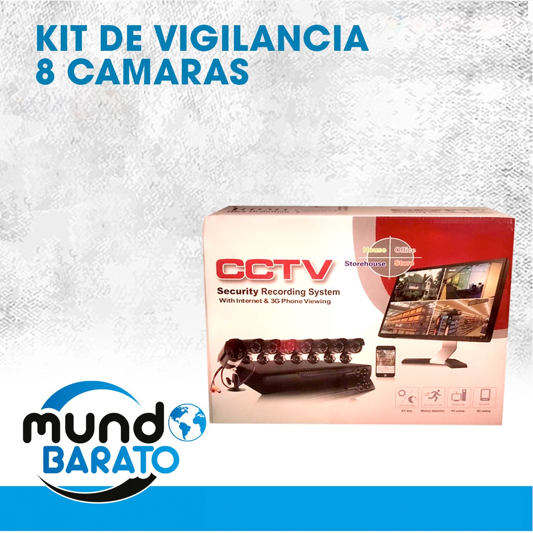 Kit 8 Camaras de Seguridad 780p HD Dvr 8ch Hdmi Exterior Interior CCTV
