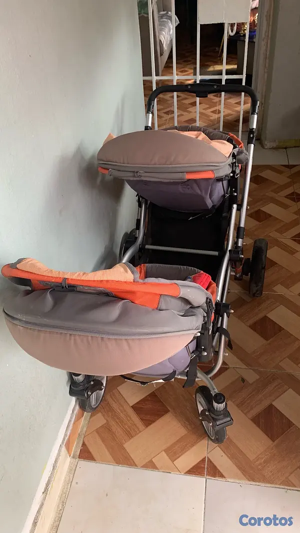 coches y sillas - se vende coche doble a precio negociable  3