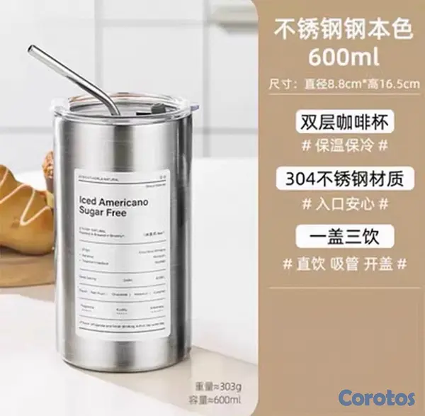 decoración y accesorios - termo térmico acero inoxidable 600ML 3