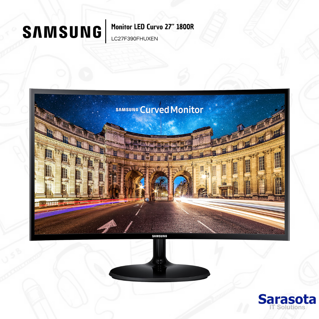 computadoras y laptops - Monitor LED Curvo 27” 1800R LC27F390FHUXEN 2