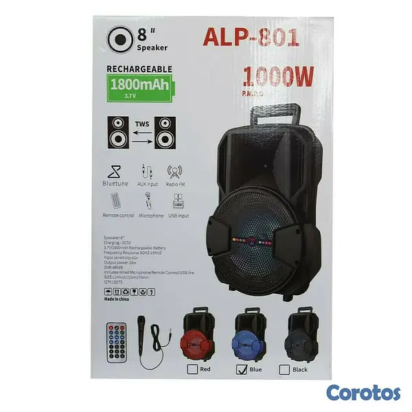 camaras y audio - Bocina de 8 pulgada ALP-801, incluye micrófono 4