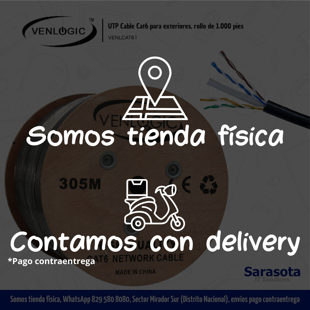 accesorios para electronica - Venlogic UTP CAT6 cable de 1000 pies para exterior 1