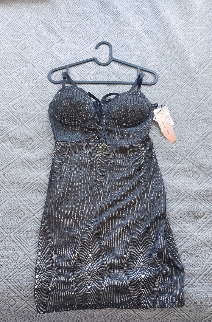 ropa para mujer - Haute Monde - Vestido corto , negro y plateado brillante (M) 0