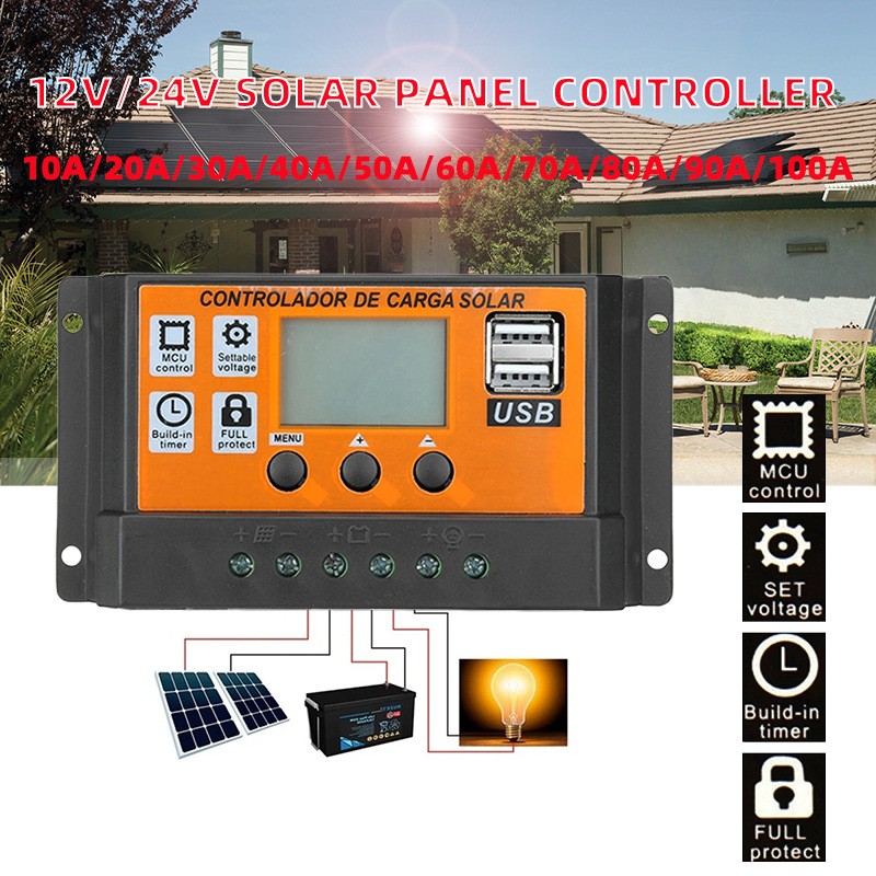otros electronicos - CONTROLADOR DE PANEL SOLAR 12V/24V MCU CONTROL FULL PROTECTION