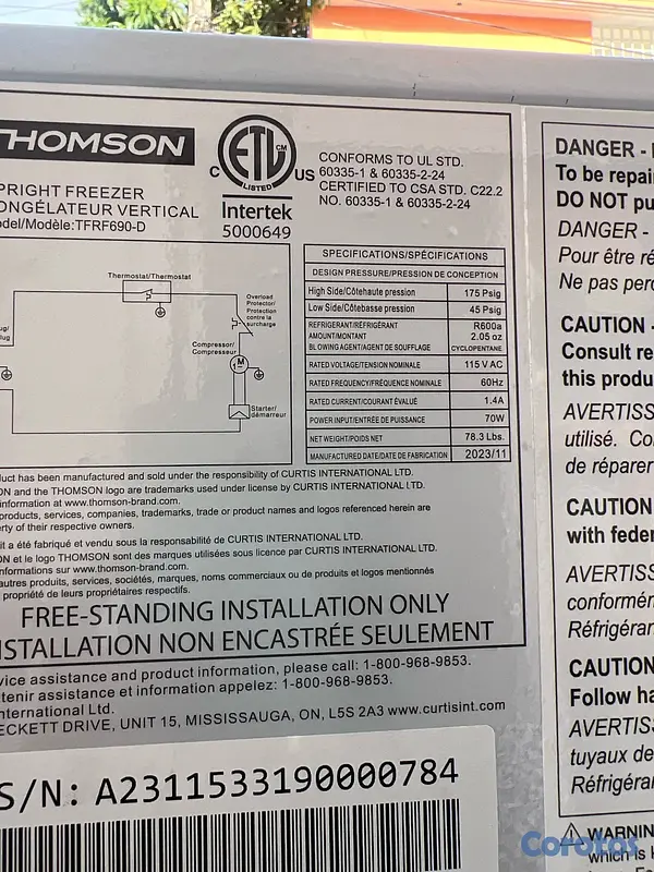electrodomesticos - FREEZER VERTICAL THOMSON BLANCO  4