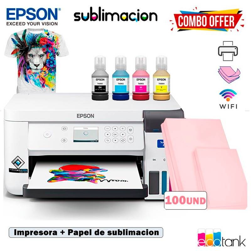 impresoras y scanners - COMBO,  EPSON SURECOLOR® F170, SUBLIMACION MAS 1 PAGUETE DE PAPEL DE SUBLIMAR 