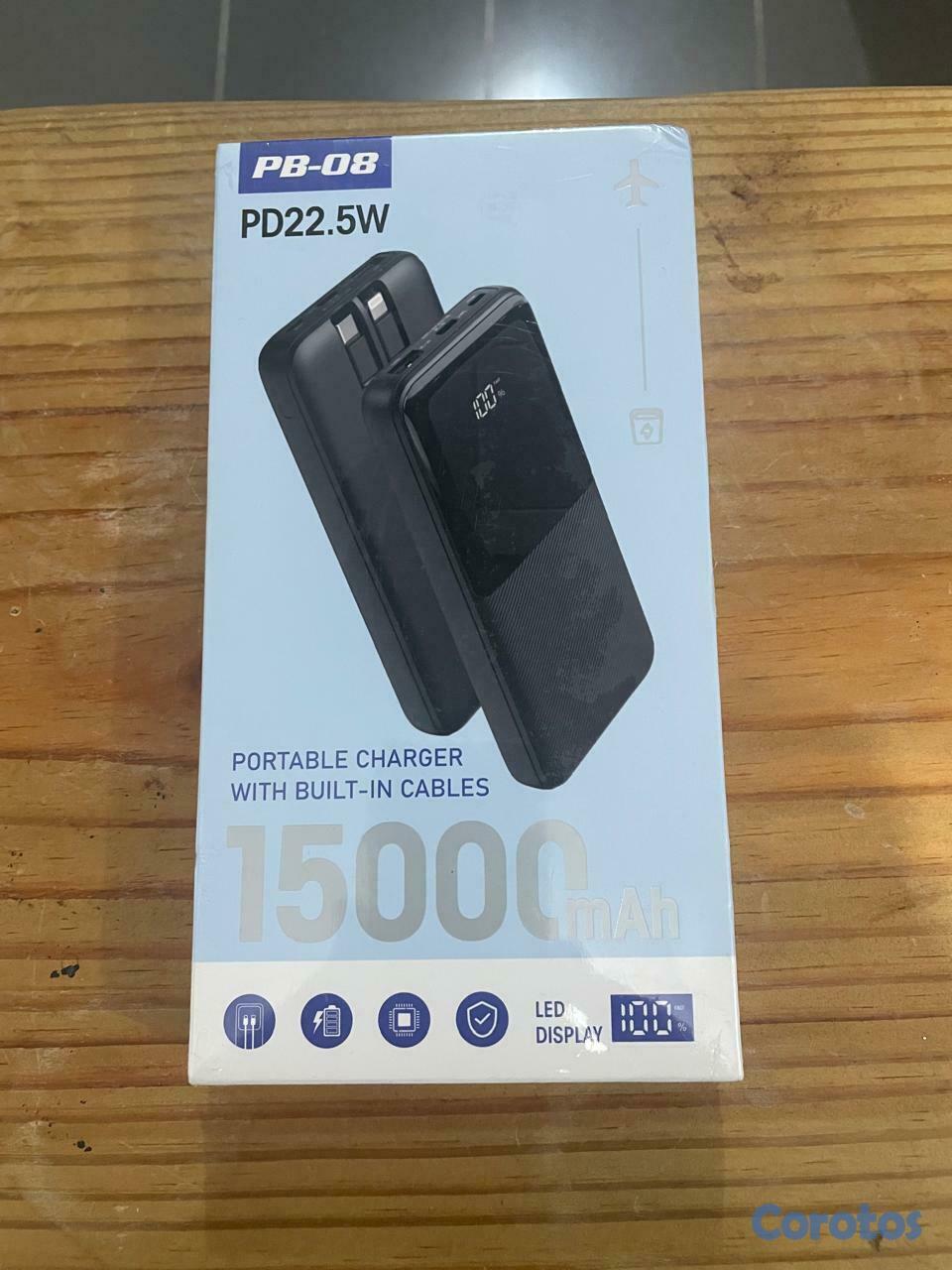 accesorios para electronica - Powerbank PB-08 15000 mAh super potente negro  1