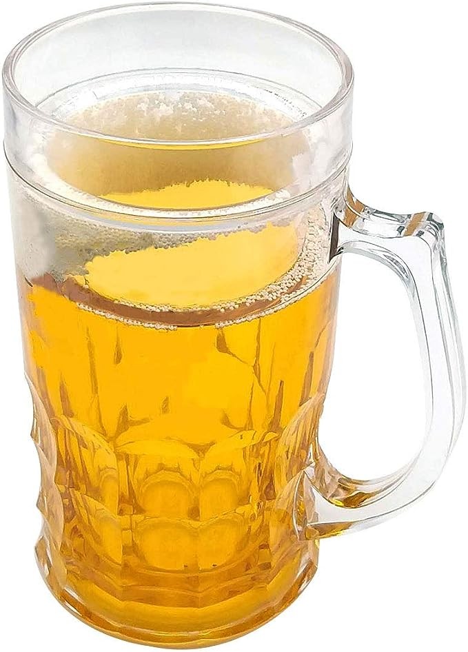 cocina - Jarra de cerveza falsa de 15.2 fl oz, creativa mezcla doble capa con mensaje 3