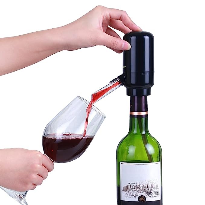 electrodomesticos - Vertedor de aireador de vino eléctrico, decantador de vino inteligente portátil  0