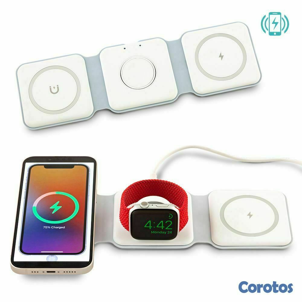 otros electronicos - Cargador portatil Magnetico Inalambrico 3 EN 1  1