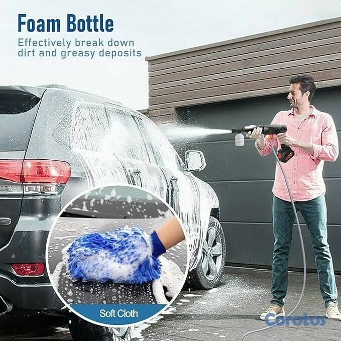 herramientas, jardines y exterior - Maquina de agua a presion portatil hidrolavadora inalambrica, 1 baterias 48v QH- 3