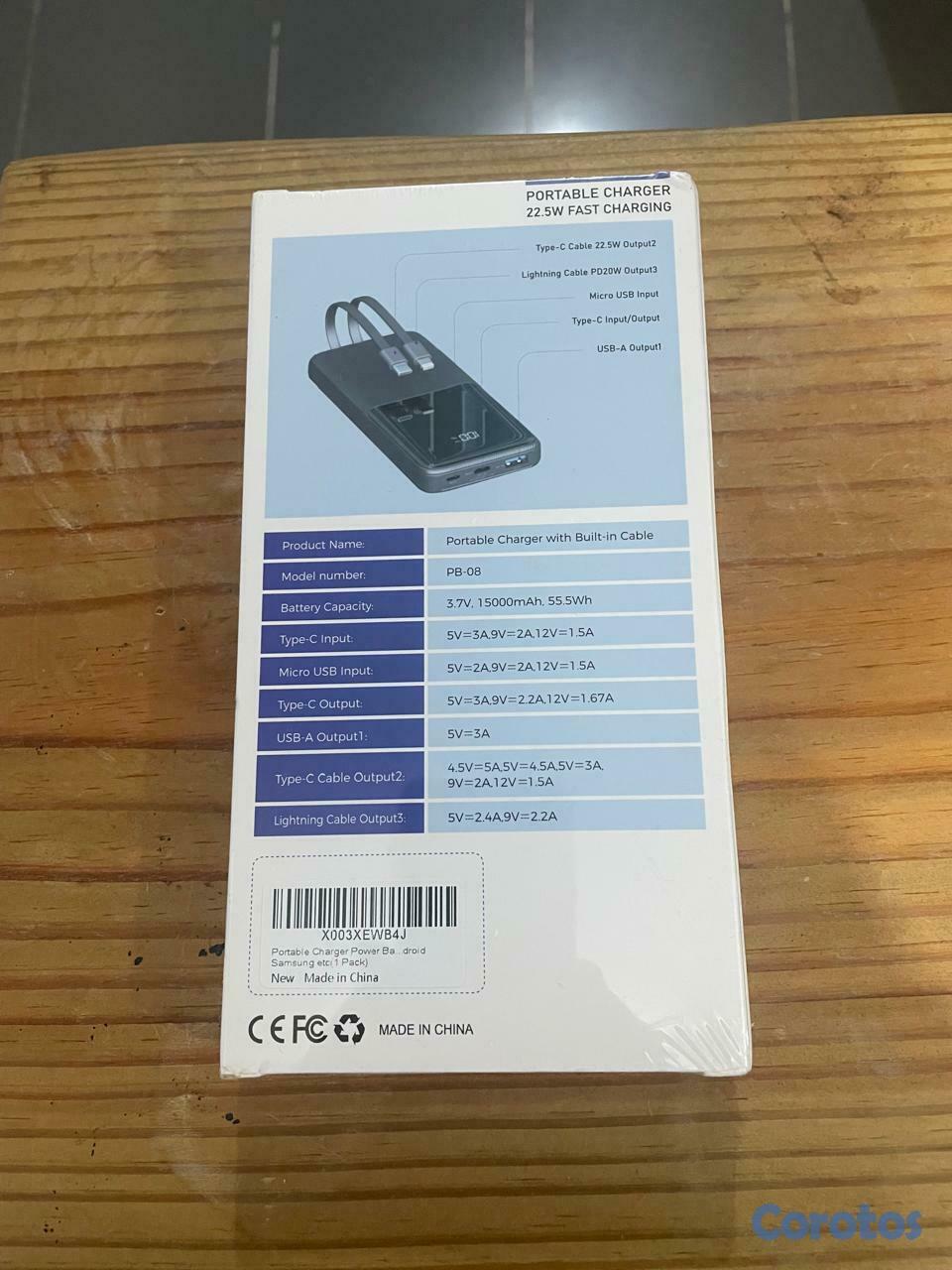 accesorios para electronica - Powerbank PB-08 15000 mAh super potente negro  2