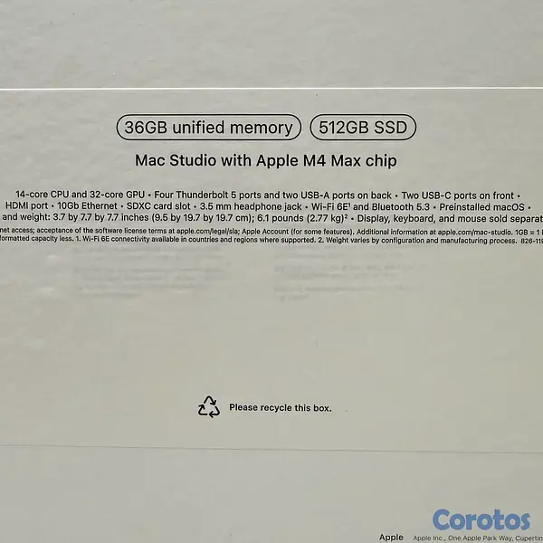 computadoras y laptops - MAC STUDIO M4 MAX 512GB 36GB RAM SELLADA OFERTA 2