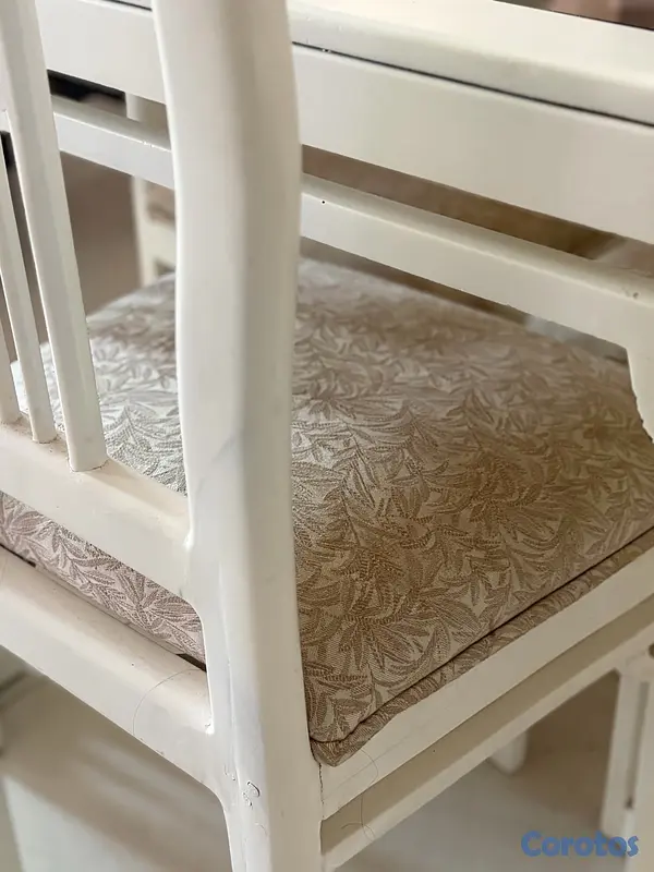 muebles y colchones - COMEDOR BLANCO 6 SILLAS 4