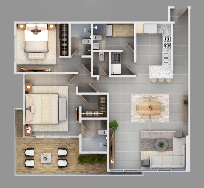 apartamentos - Apartamento en venta #24-190 2 habitaciones, ascensor, piscina, jacuzzi, balcón. 1