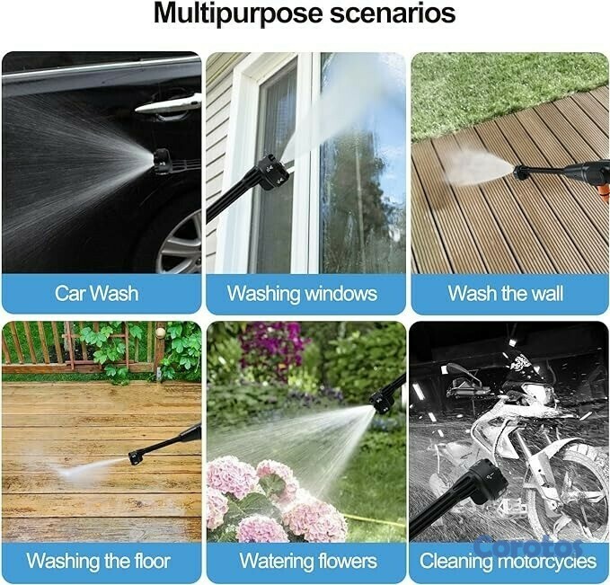 herramientas, jardines y exterior - Maquina de agua a presion portatil hidrolavadora inalambrica, 1 baterias 48v QH- 4