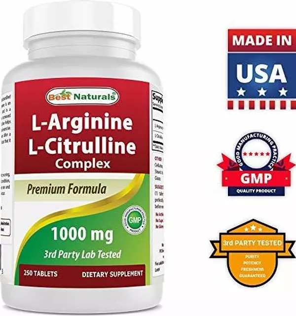 Salud y Equipamiento Médico - Best Naturals L-arginine L-citruline Complex Tabletas, 250 U 7