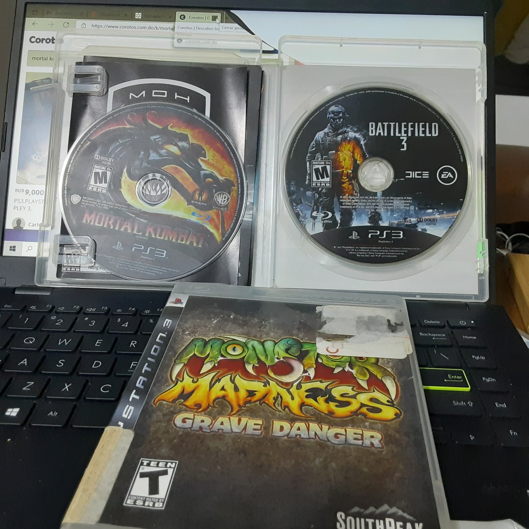consolas y videojuegos - Battle field 3, Monster Madness,   Mortal kombat para PS3