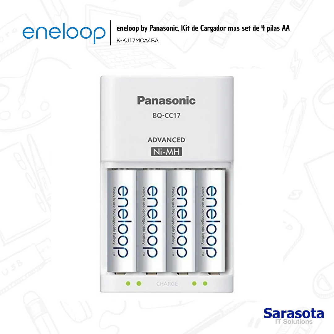 accesorios para electronica - Cargador con baterías recarcables AA Eneloop  0