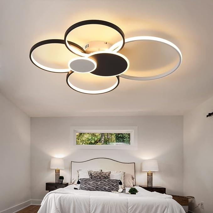 decoración y accesorios - Moderna lámpara de techo LED de 60 W regulable, con control remoto
