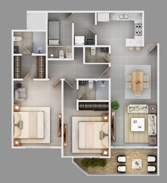 apartamentos - Apartamento en venta #24-190 2 habitaciones, ascensor, piscina, jacuzzi, balcón. 2