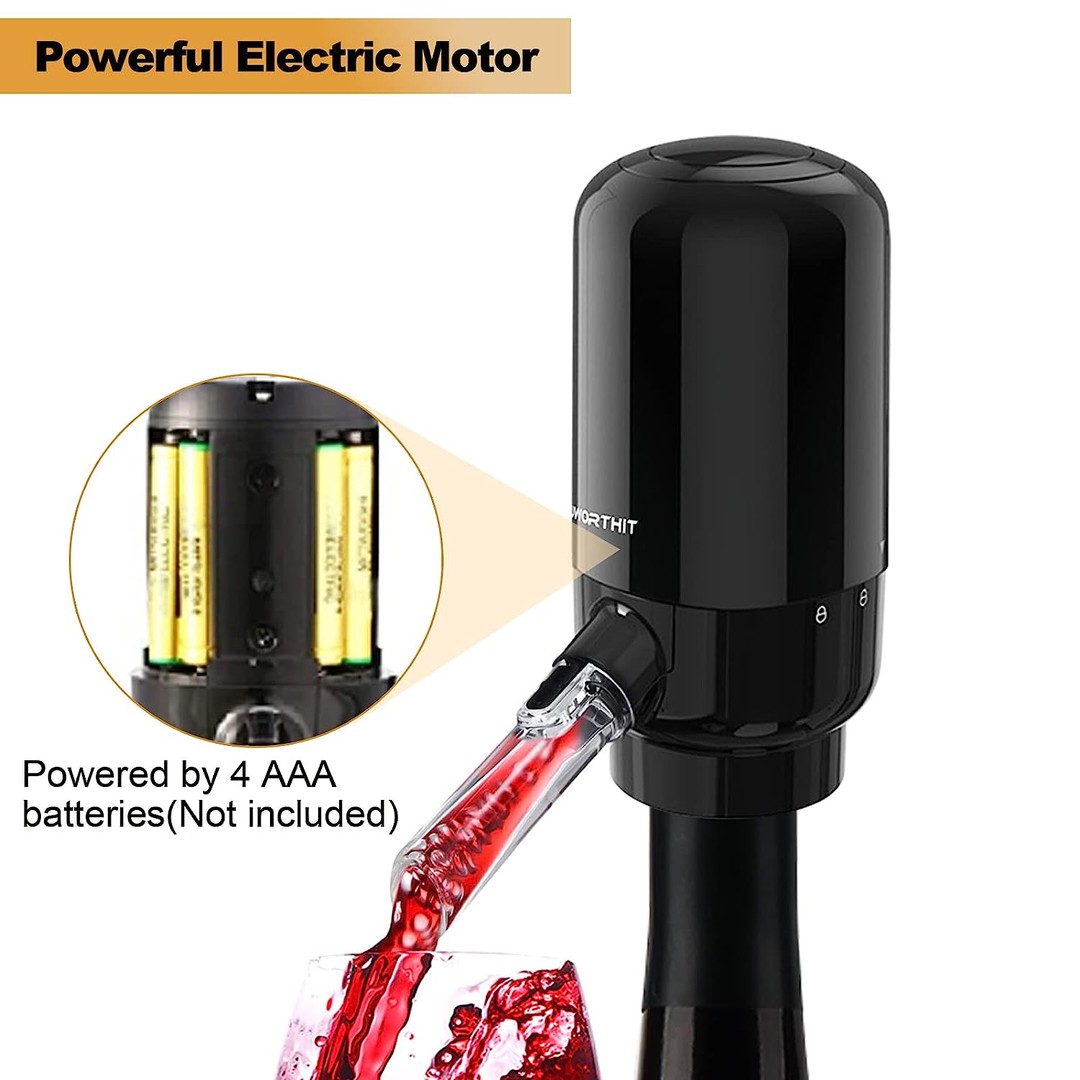 electrodomesticos - Vertedor de aireador de vino eléctrico, decantador de vino inteligente portátil  3