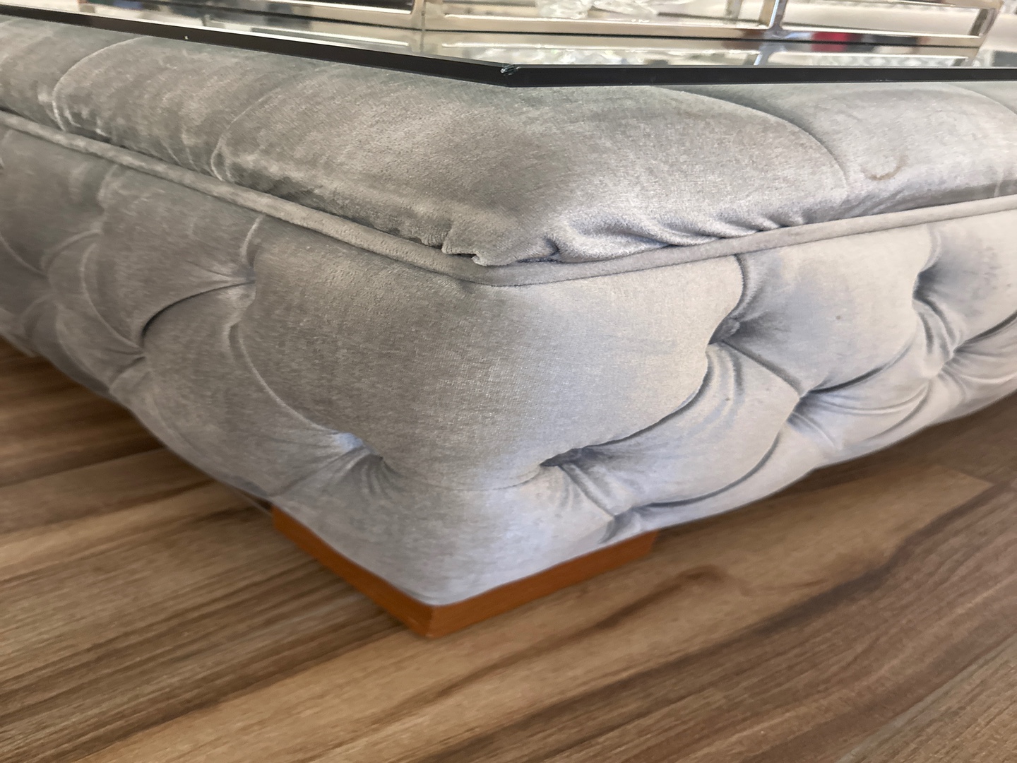 muebles y colchones - Mesa de centro en tela y Cristal 3