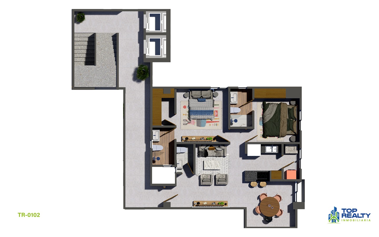 apartamentos - TR-0102-B Estilo y Comodidad: Residencias 2 Hab. con Amenidades Premium 5