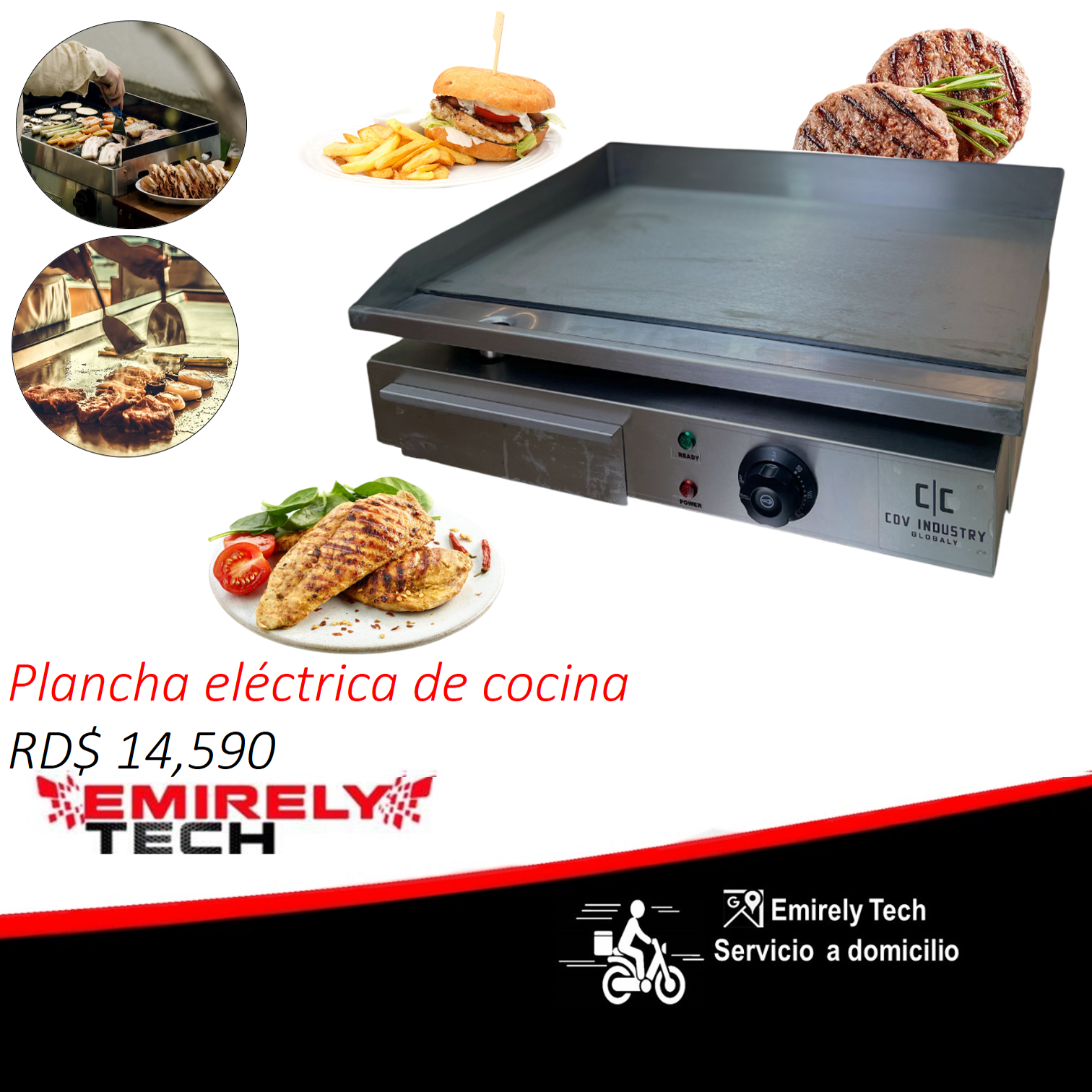 equipos profesionales - Plancha electrica de cocina comercial parrilla ele
