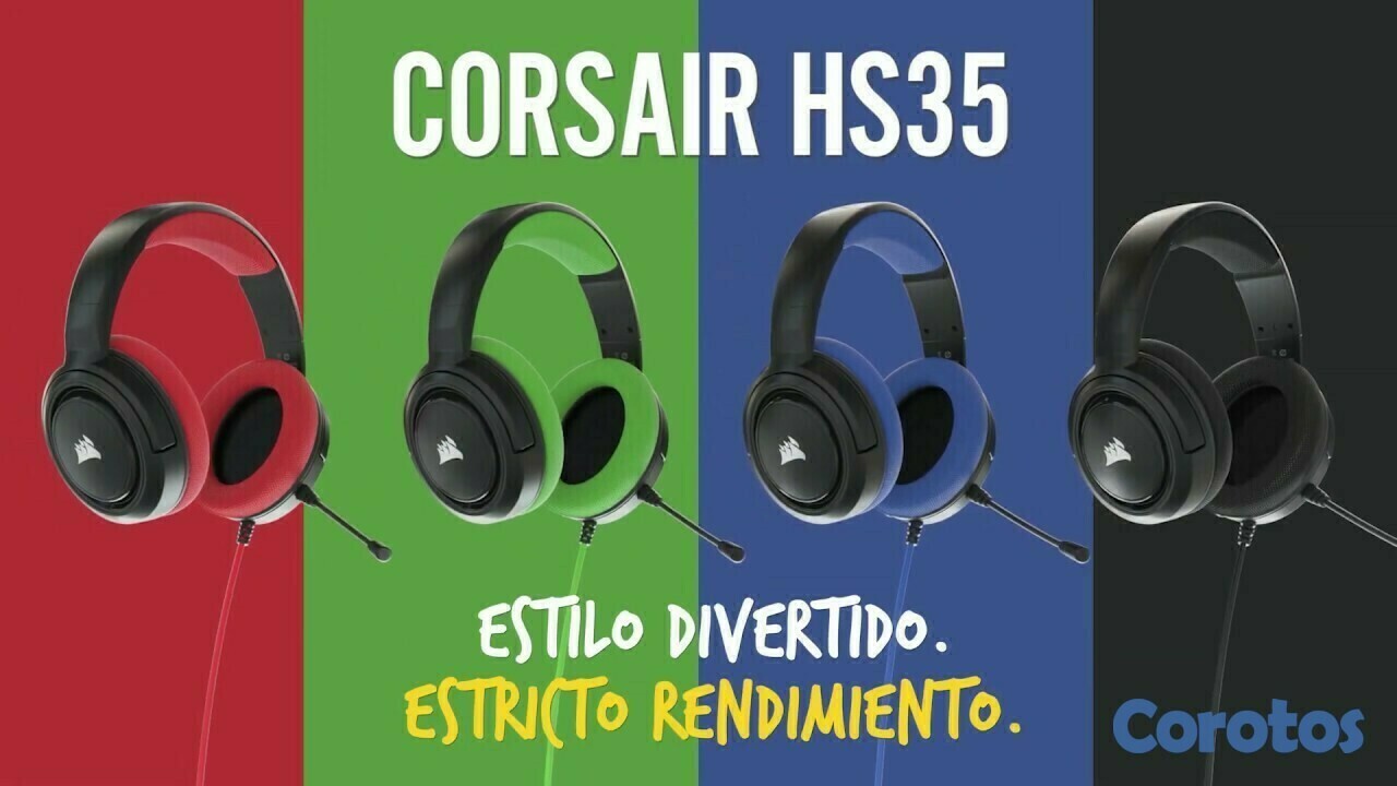 computadoras y laptops - AUDIFONO CON MICROFONO CORSAIR HS35, GAMING, ESTEREO, MICROFONO DESMONTABLE