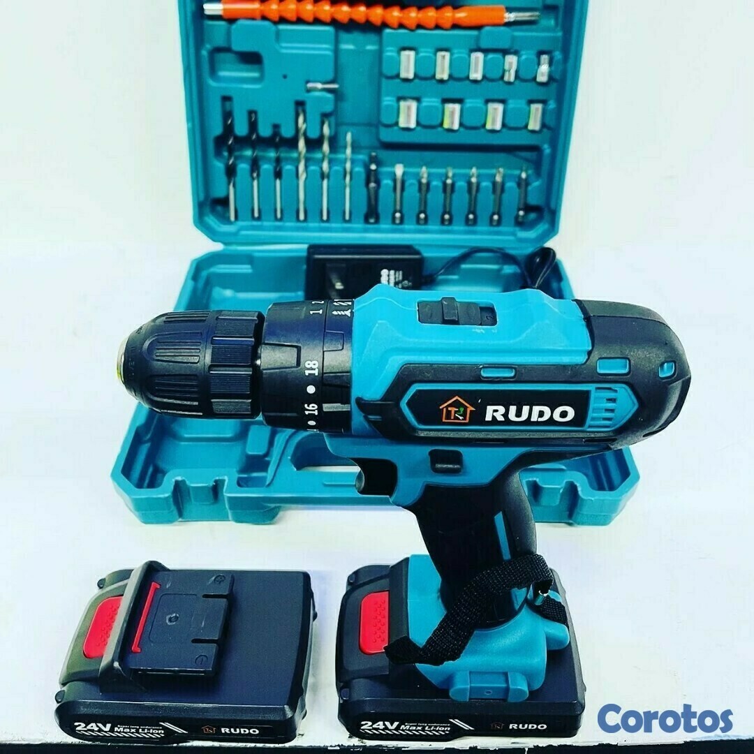 herramientas, jardines y exterior - Taladro de mandril inalambrico recargable de 24 voltios con 2 pila 1