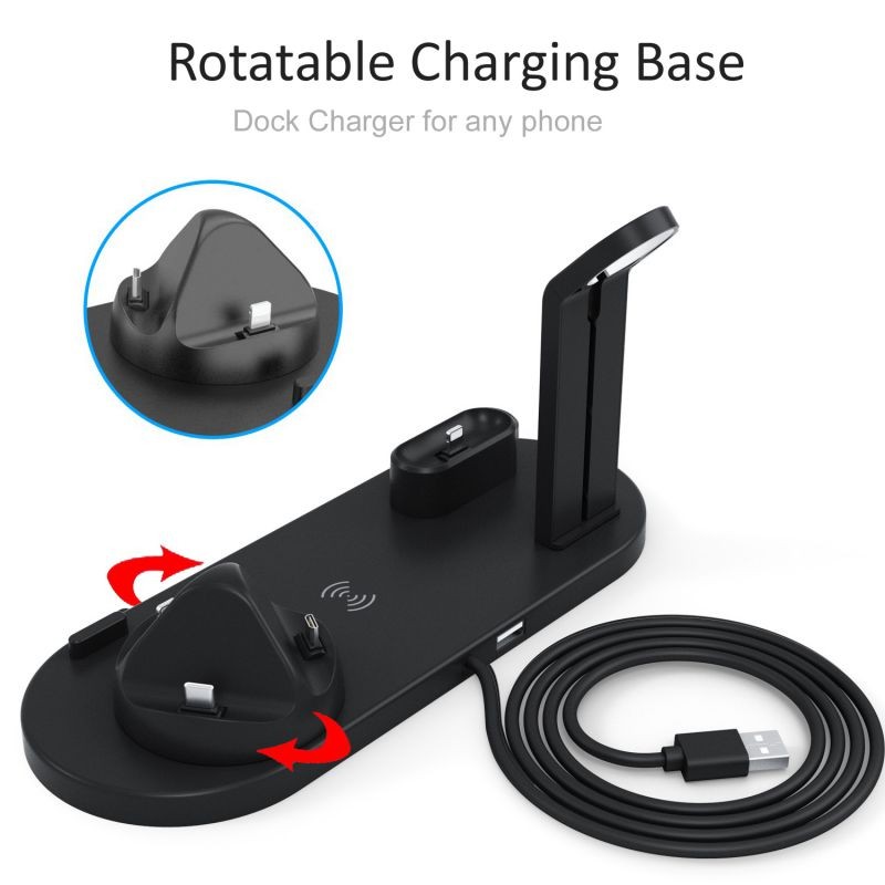 accesorios para electronica - Estación de carga multifuncional 3 en 1, carga tu reloj, audifonos y telefono 1