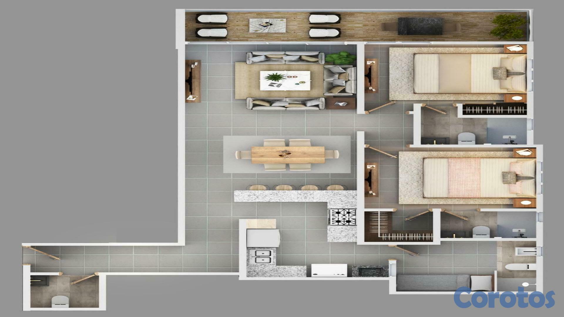 apartamentos - Apartamentos de 2 habitaciones en Evaristo Morales 10