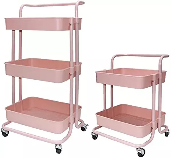 decoración y accesorios - Carrito con ruedas de 3 bandejas ideal cocina maquilladoras carro  organizador 3