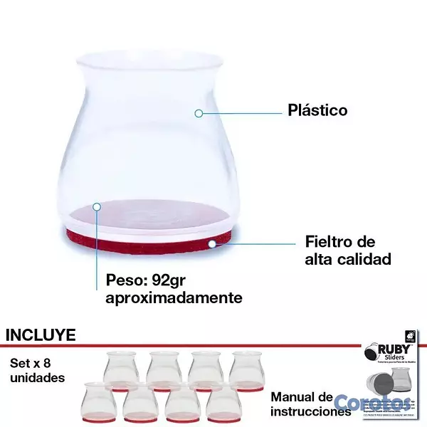 decoración y accesorios - Protectores para patas de sillas y muebles Ruby Sl 4
