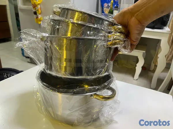 cocina - Juego de 5 ollas de acero inoxidable 8
