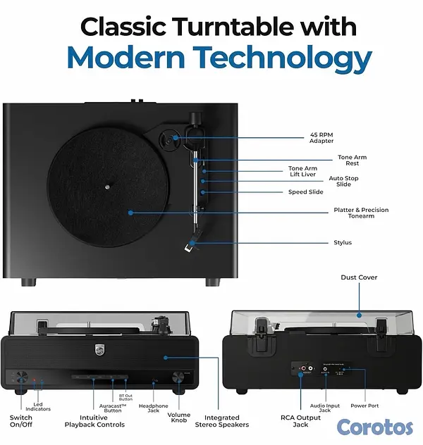 electrodomesticos - toca discos de vinilos philips 4