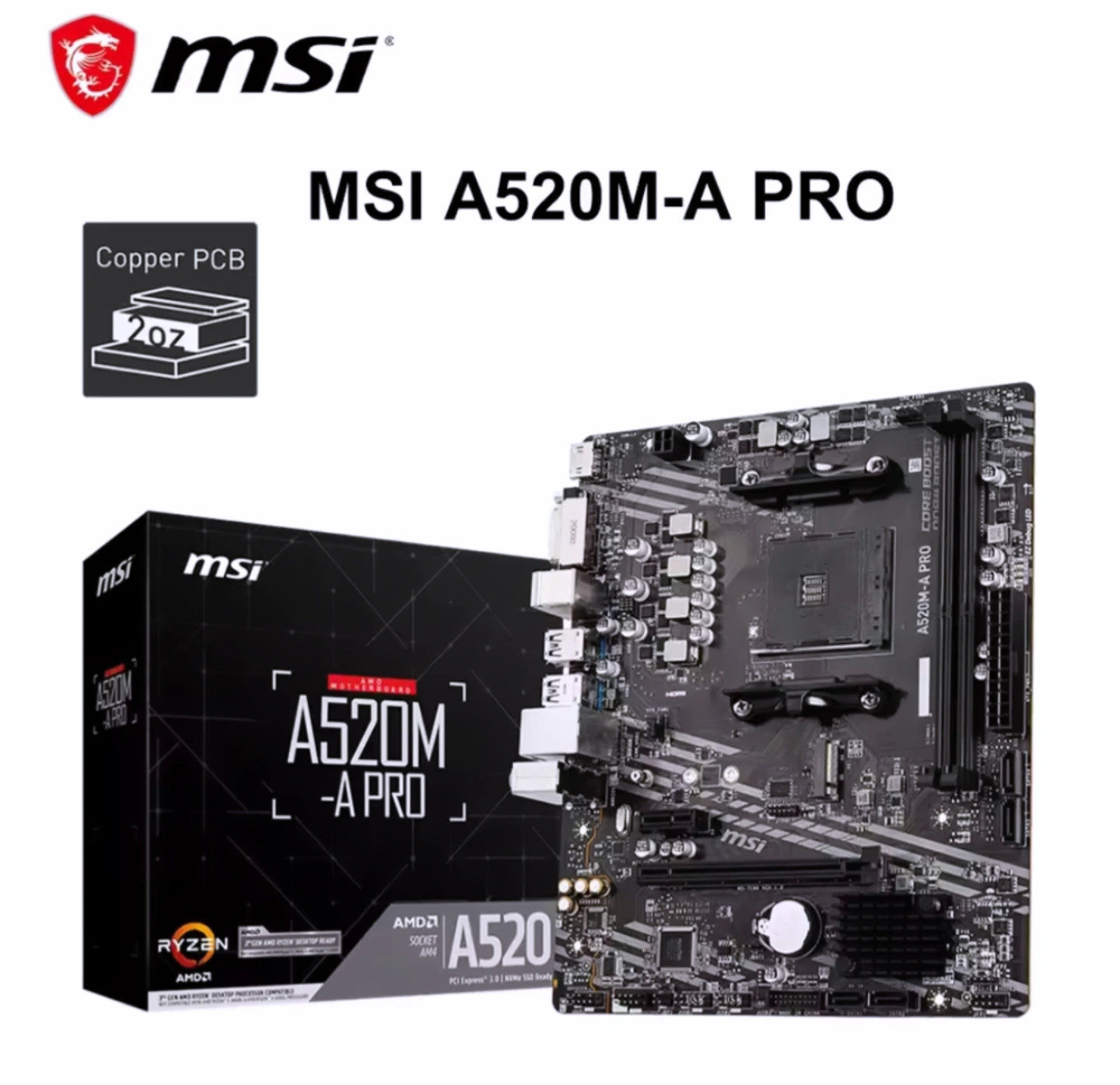 computadoras y laptops - Placa madre motherboard a520 msi 0